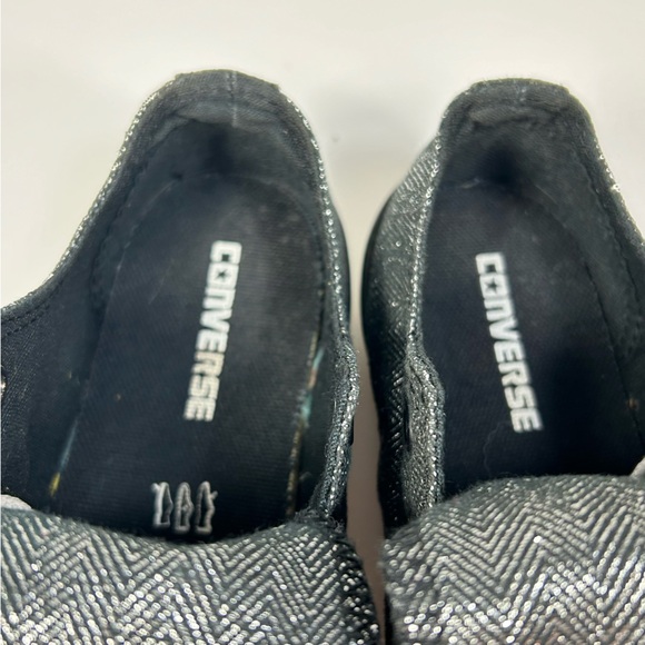 Converse All-Star Metallic/Glitter Silver Sneakers Shoes; Youth/ Junior Size 1 - Picture 13 of 16